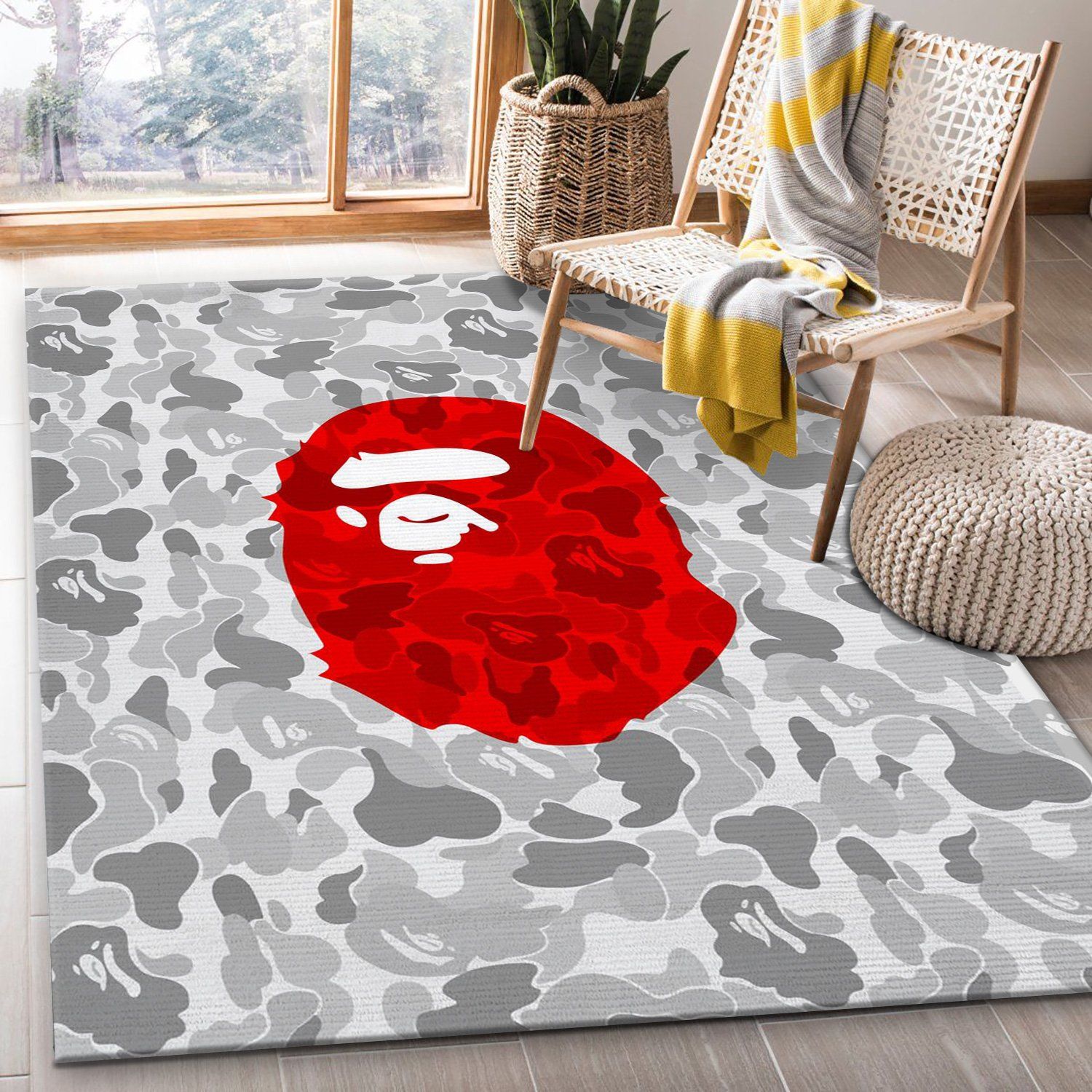 Camo Bape Monkey Hypebeast Area Rugs Fashion Brand Rug Christmas Gift Us Decor Travels In Translation