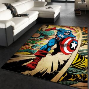 Captain America Hero Movie Area Rug Living Room Christmas Gift US Decor