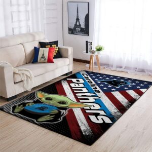 Carolina Panthers Nfl Team Logo Baby Yoda Us Style Nice Gift Home Decor Rectangle Area Rug