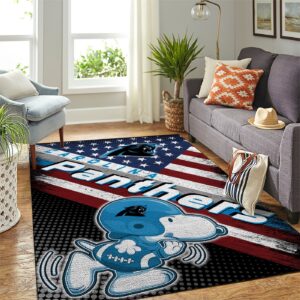 Carolina Panthers Nfl Team Logo Snoopy Us Style Nice Gift Home Decor Rectangle Area Rug