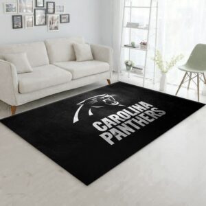Carolina Panthers Silver NFL Team Logos Area Rug
