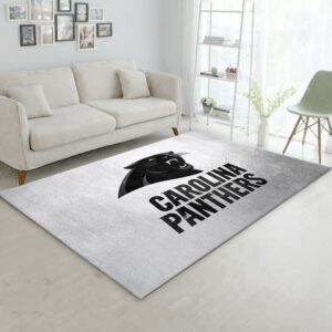 Carolina Panthers Silver NFL Team Logos Area Rug