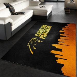 Carolina Panthers Skyline NFL Team Logos Area Rug