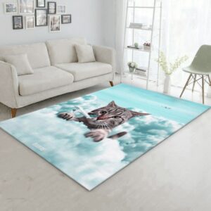 Cat Area Rug Bedroom Rug US Gift Decor