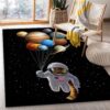 Cat Holding Planet Balloon Area Rug For Christmas Living Room Rug Family Gift US Decor