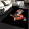 Cat Joyride On A Scooter Area Rug For Christmas Bedroom Family Gift US Decor
