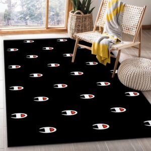 Champion Logo Area Rug Fashion Brand Rug Christmas Gift US Decor