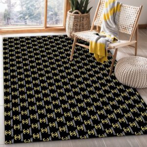 Chanel Area Rug For Christmas Fashion Brand Rug Bedroom Rug Family Gift US Decor