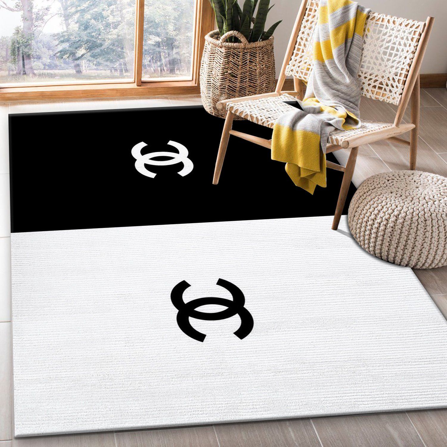 Chanel Inspired Rug Carpet Pink Living Room Carpet Floor Mat Area - TAGOTEE