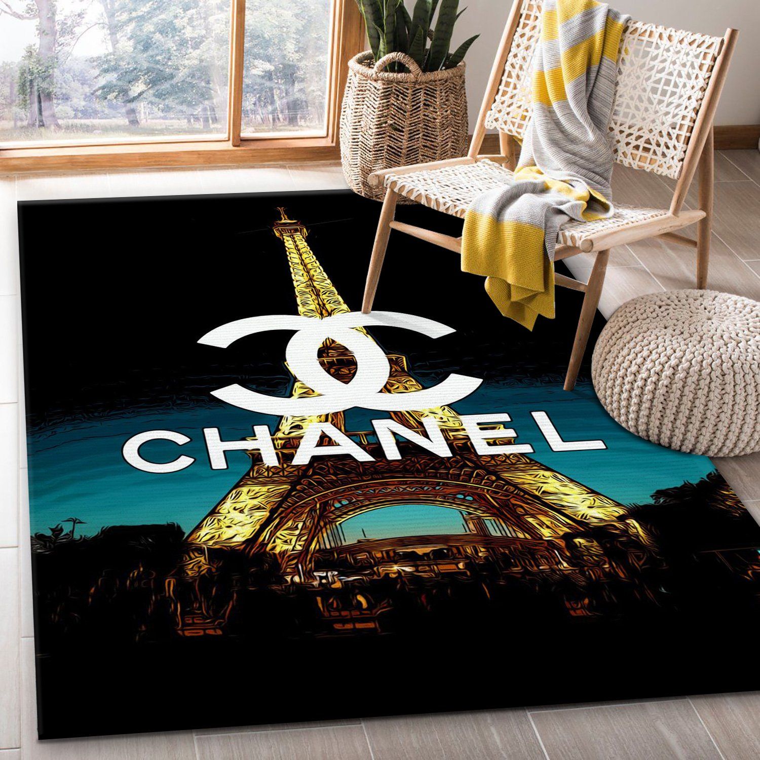 Chanel Area Rugs Fashion Brand Rug Christmas Gift US Decor