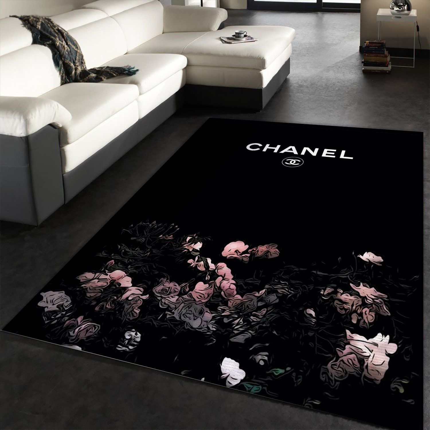 DIY Chanel inspired bathroom rug 
