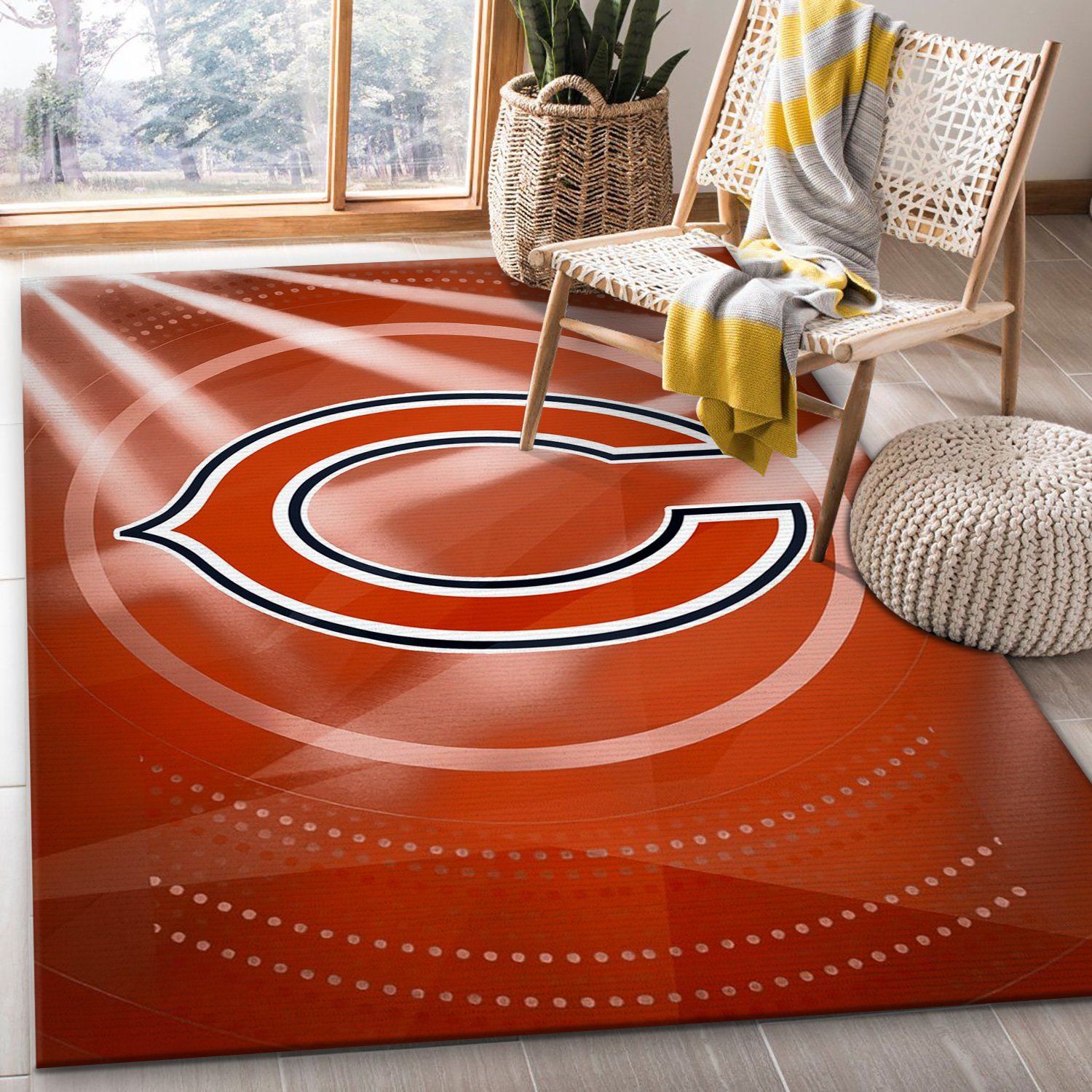 Chicago Bears NFL Area Rug For Christmas Bedroom Rug Floor Decor Home Decor