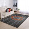 Chicago Bears Nfl Team Logo Grey Wooden Style Style Nice Gift Home Decor Rectangle Area Rug
