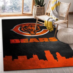 Chicago Bears Skyline NFL Area Rug Carpet