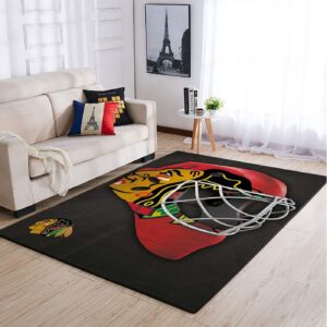 Chicago Blackhawks Nhl Team Logo Style Nice Gift Home Decor Rectangle Area Rug