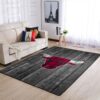 Chicago Bulls Nba Team Logo Grey Wooden Style Nice Gift Home Decor Rectangle Area Rug