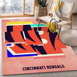Cincinnati Bengals NFL Area Rug Bedroom Rug US Gift Decor