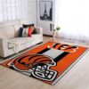 Cincinnati Bengals Nfl Team Logo Helmet Nice Gift Home Decor Rectangle Area Rug