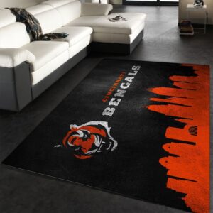 Cincinnati Bengals Skyline NFL Area Rug For Christmas