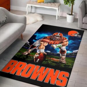 Cleveland Browns Ferocious Football Nfl Area Rug Rugs For Living Room Rug Home Decor