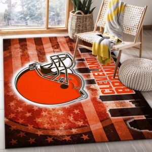 Cleveland Browns NFL Area Rug Living Room Rug Floor Decor Home Decor
