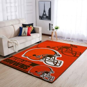 Cleveland Browns Nfl Team Logo Helmet Nice Gift Home Decor Rectangle Area Rug