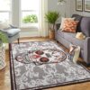 Cleveland Browns Nfl Team Logo Skull Flower Style Nice Gift Home Decor Rectangle Area Rug