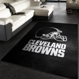 Cleveland Browns Silver NFL Team Logos Area Rug