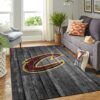 Cleveland Cavaliers Nba Team Logo Grey Wooden Style Nice Gift Home Decor Rectangle Area Rug