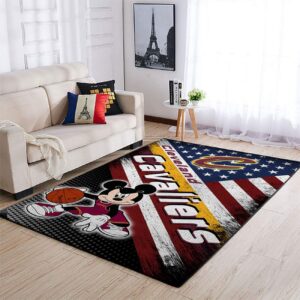 Cleveland Cavaliers Nba Team Logo Mickey Us Style Nice Gift Home Decor Rectangle Area Rug