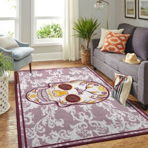 Cleveland Cavaliers Nba Team Logo Skull Flower Style Nice Gift Home Decor Rectangle Area Rug