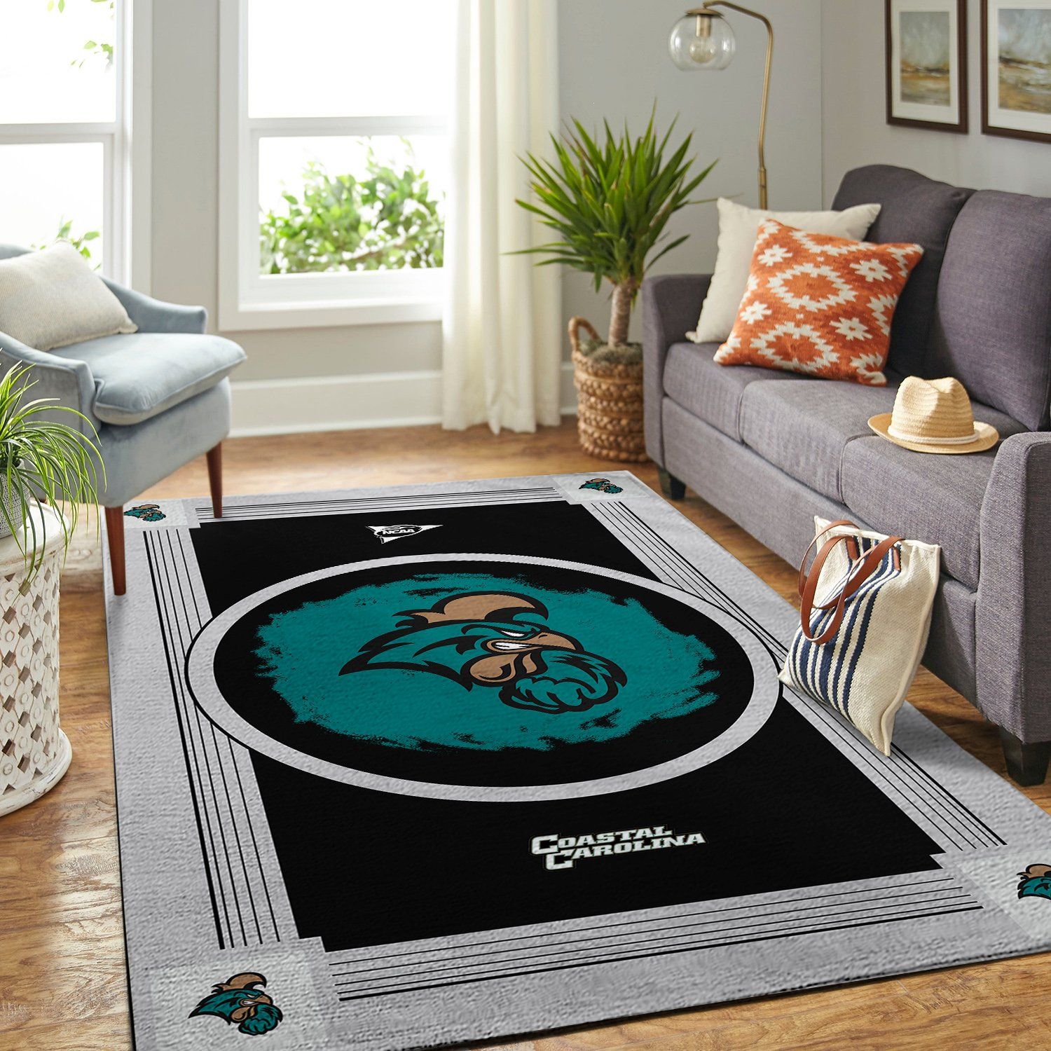 Coastal Carolina Chanticleers Ncaa Team Logo Nice Gift Home Decor Rectangle Area Rug
