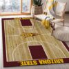 College Home Court Arizona State Basketball Team Logo Area Rug