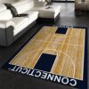 College Home Court Connecticut Basketball Team Logo Area Rug