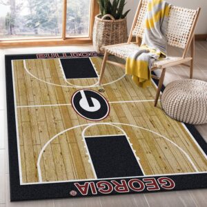 College Home Court Georgia Basketball Team Logo Area Rug