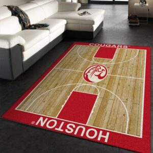 College Home Court Houston Basketball Team Logo Area Rug