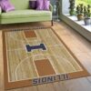 College Home Court Illinois Basketball Team Logo Area Rug