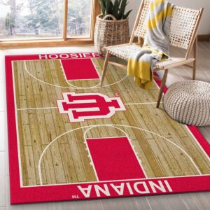 College Home Court Indiana Basketball Team Logo Area Rug