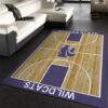 College Home Court Kansas State Basketball Team Logo Area Rug