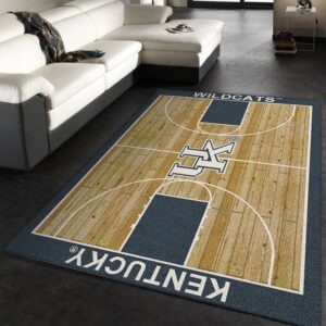 College Home Court Kentucky Basketball Team Logo Area Rug