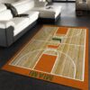 College Home Court Miami Basketball Team Logo Area Rug