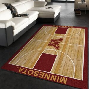 College Home Court Minnesota Basketball Team Logo Area Rug