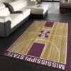College Home Court Mississippi State Basketball Team Logo Area Rug