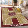 College Home Court North Carolina State Basketball Team Logo Area Rug