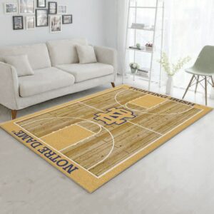 College Home Court Notre Dame Basketball Team Logo Area Rug