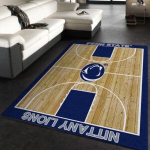 College Home Court Penn State Basketball Team Logo Area Rug