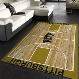 College Home Court Pittsburgh Basketball Team Logo Area Rug