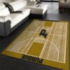 College Home Court Purdue Basketball Team Logo Area Rug