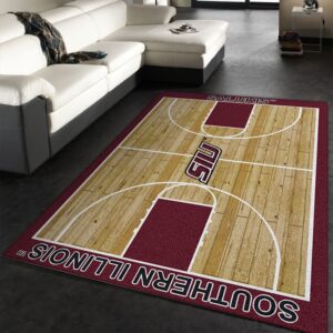 College Home Court Southern Illinois Basketball Team Logo Area Rug