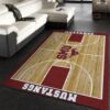 College Home Court Southern Methodist Basketball Team Logo Area Rug